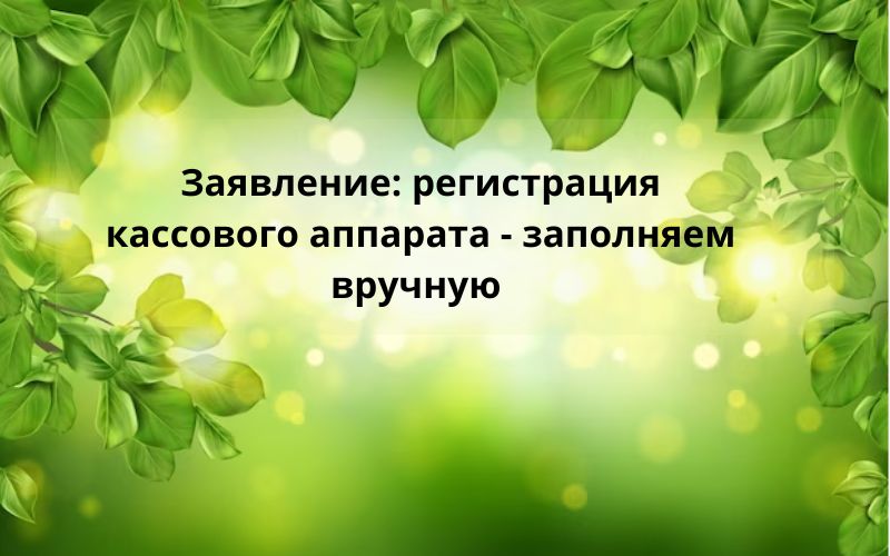 Заявление: регистрация кассового аппарата - заполняем вручную